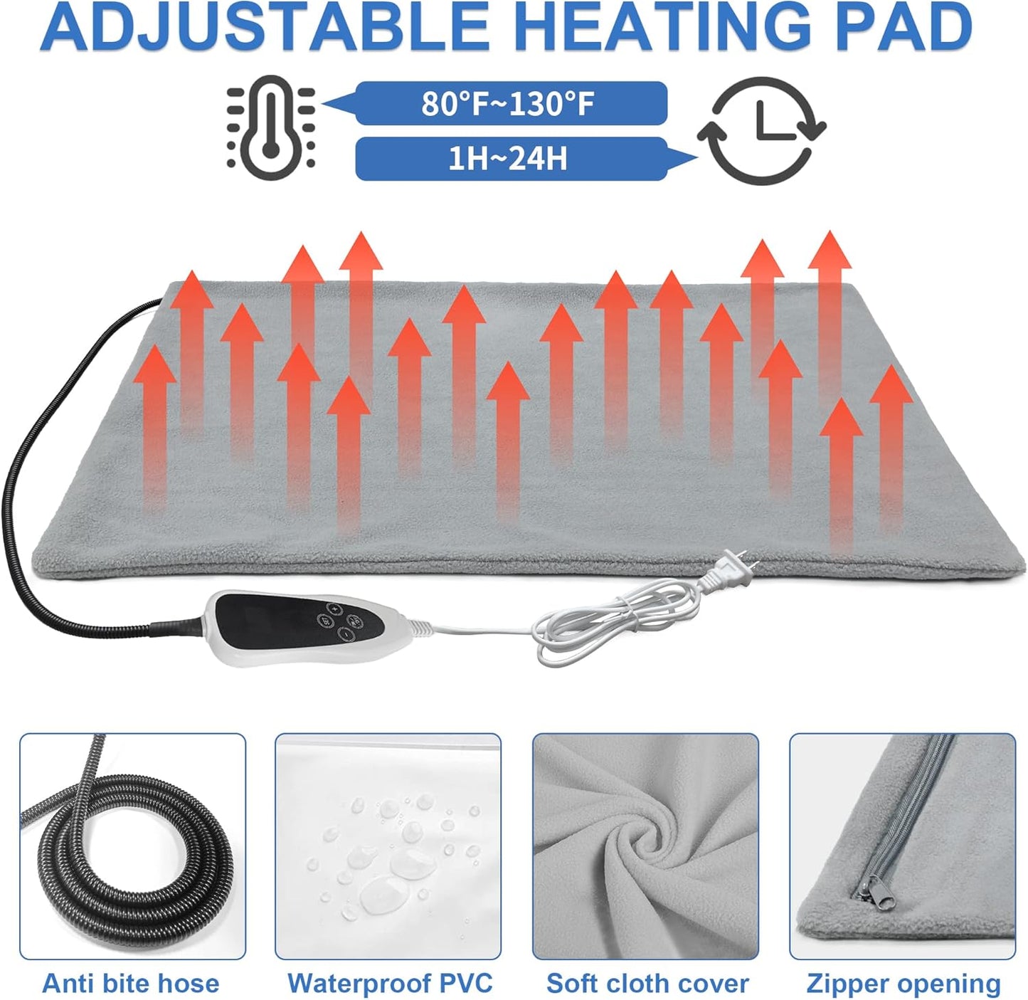 Heated Cat House for Indoor & Outdoor Use – Foldable Bed with Smart Thermostat, Waterproof Design, and Cozy Windows – Includes Pet Heating Pads for Cats & Puppies